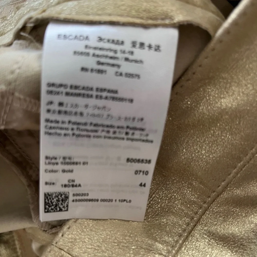 🌹HP Gorgeous Y2K Vintage Gold Style Escada Leather Jeans Festival Ready - Picture 4 of 7